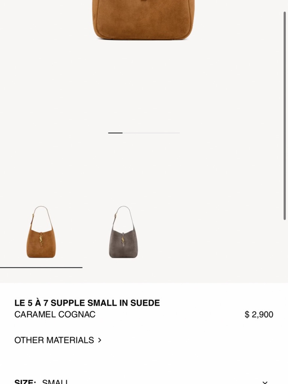 Yves Saint Laurent Caramel Cognac Suede Hobo Bag - Picture 2 of 7